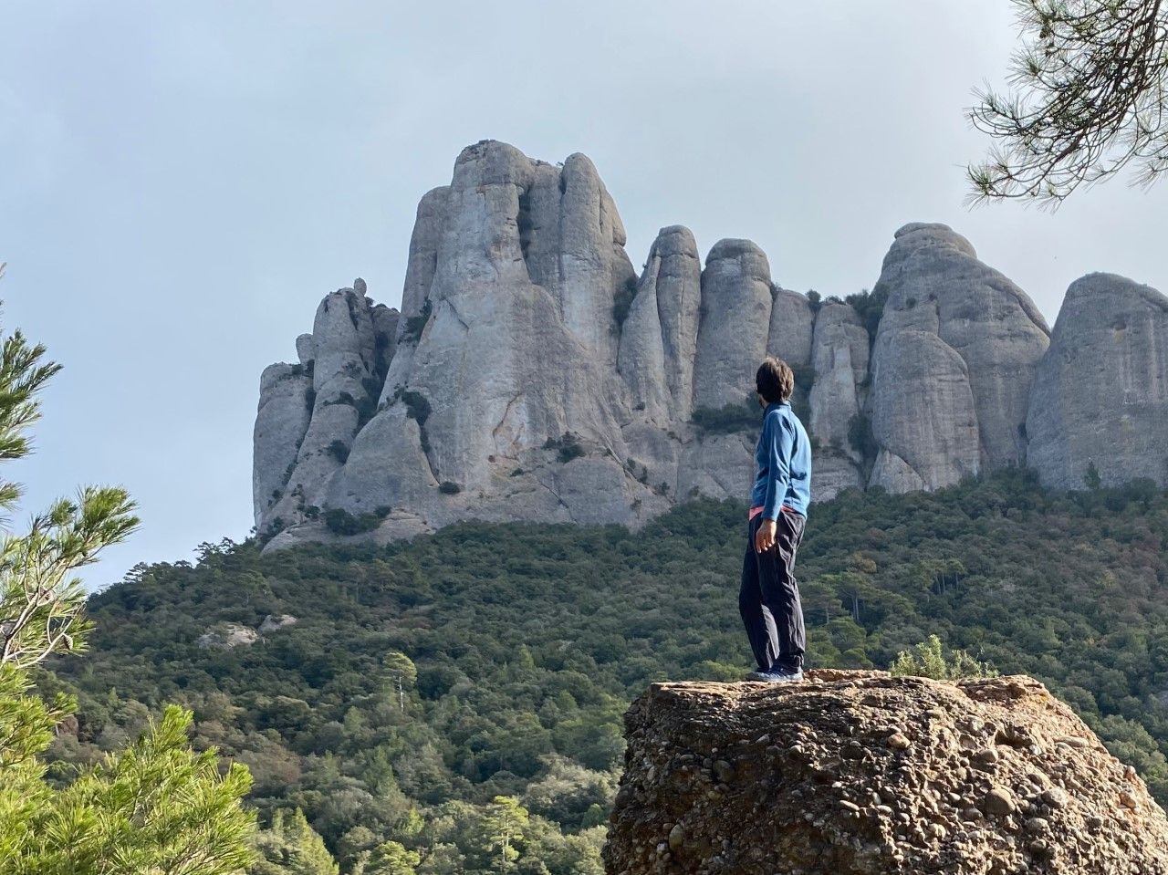 hiker-montserrat Image of a hiker on the mountain of Montserrat
