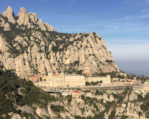Image of the Mountain of Montserrat and the Benedictine Monastery