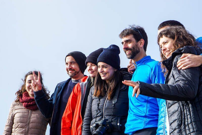 unitours-hikers Image of hikers with Unai a mountain guide